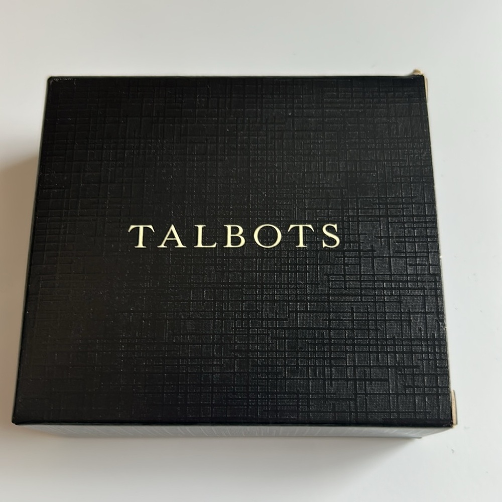 Talbots Yellow Gold Tone Encrusted Bezel Crystal Drop Earrings with Lever back - Picture 6 of 7